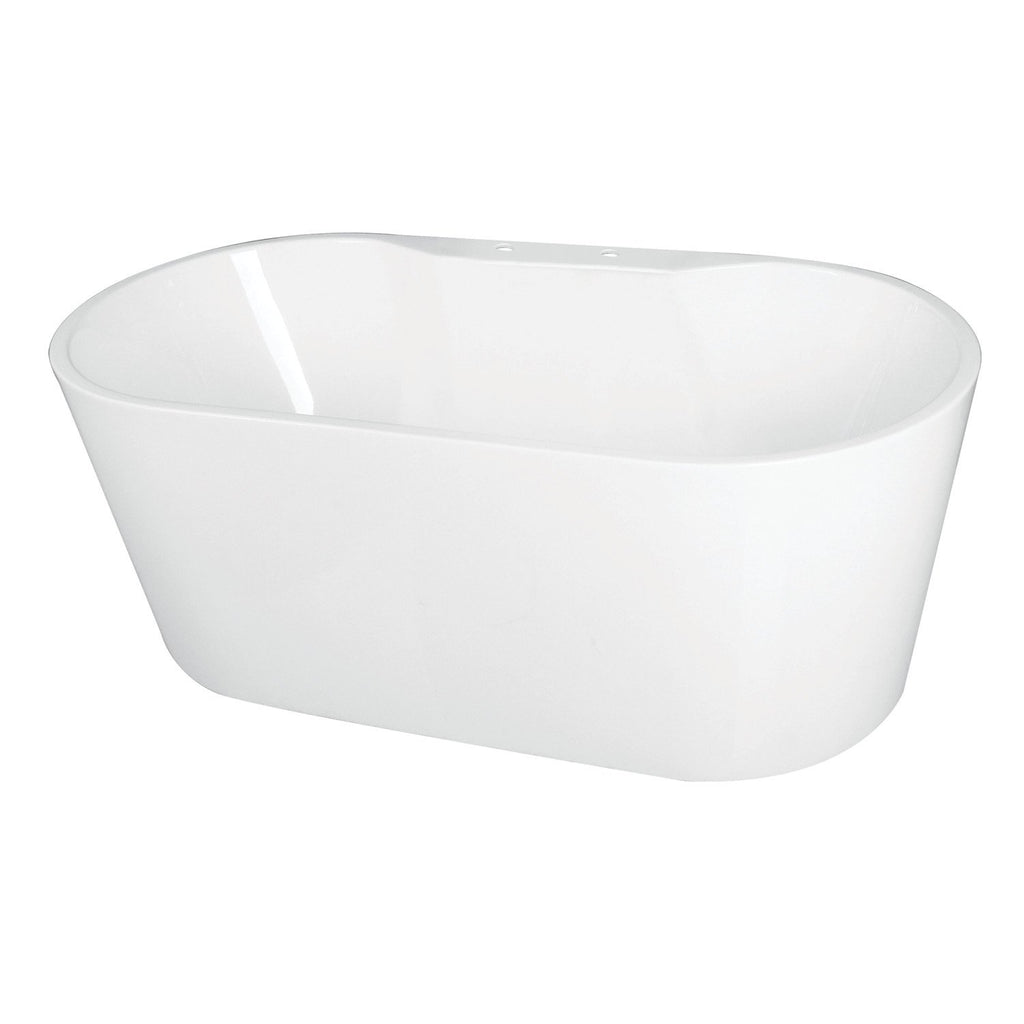 Aqua Eden 59-Inch Acrylic Oval Double Ended Freestanding Tub with Drain