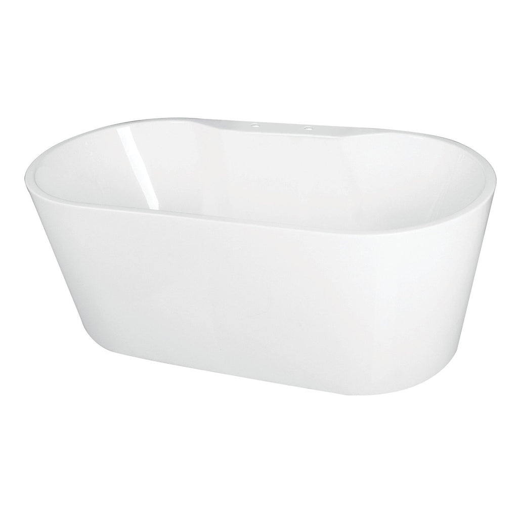 Aqua Eden 63-Inch Acrylic Oval Double Ended Freestanding Tub with Drain