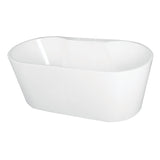 Aqua Eden 63-Inch Acrylic Oval Double Ended Freestanding Tub with Drain