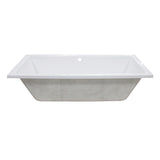 Aqua Eden 59-Inch Acrylic Rectangular Drop-In Tub with Center Drain Hole