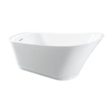 Begonia 60-Inch Acrylic Oval Single Slipper Freestanding Tub with Drain