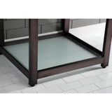 Quadras 25-Inch Ceramic Console Sink with Steel Base and Glass Shelf (8-Inch, 3-Hole)