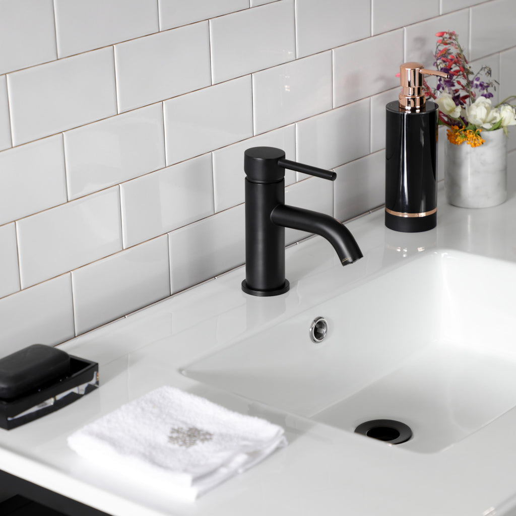 Quadras 37-Inch Ceramic Console Sink with Steel Base and Glass Shelf (1-Hole)