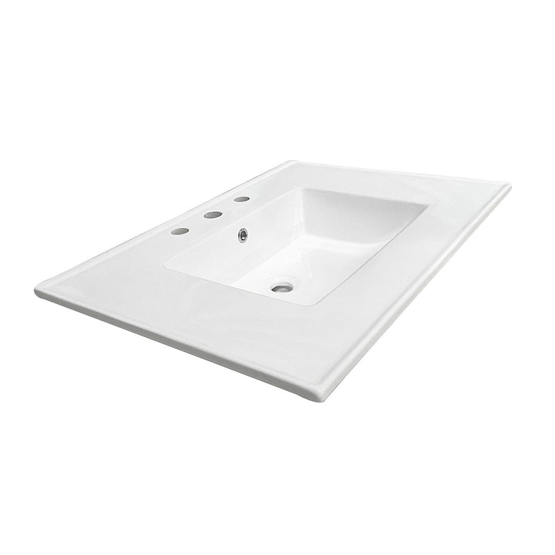 Continental 31-Inch Ceramic Vanity Sink Top (8" Faucet Drillings)