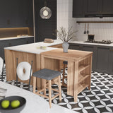 Dawson 36"W Oak Finish 3-PC Counter Height Table Set