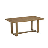 Darla 5Pc 72" Rectangular Walnut Oak Finish Sled Dining Set with Beige Sherpa Fabric Chairs