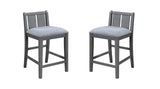 Graham Set of 2 Gray Finish Upholstered Seat 20