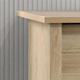 Celeste 57"W Light Oak Finish 6-Drawer Dresser with Black Handles