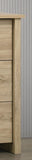 Celeste 57"W Light Oak Finish 6-Drawer Dresser with Black Handles