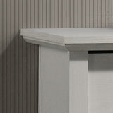 Elara 57"W White 6-Drawer Dresser with Black Handles