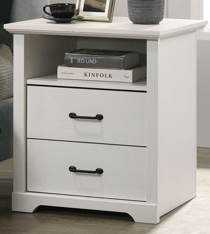 Elara 22"W White 2-Drawer Nightstand Bedside Table with USB charging  Ports