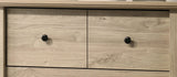 Elara 32"W Light Oak Finish 4-Drawer Chest with Black Handles