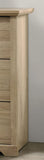 Elara 57"W Light Oak Finish 6-Drawer Dresser with Black Handles