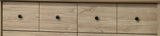 Elara 57"W Light Oak Finish 6-Drawer Dresser with Black Handles