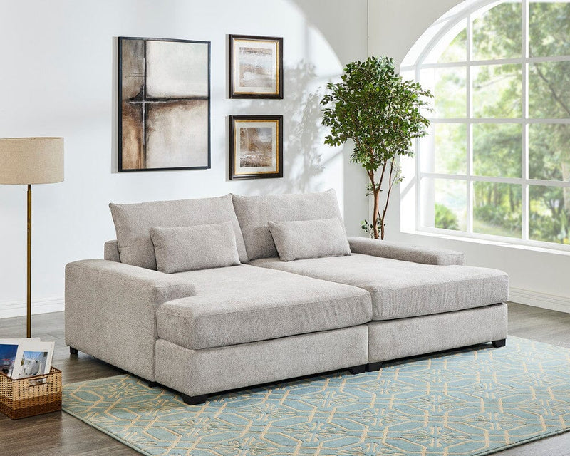 Jaylee Light Gray Fabric 88" Wide Oversized Sleeper Sofa