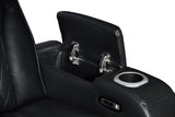 Jazz Black Leather Aire Transformer Power Reclining Sofa, Loveseat & Chair Living Room Set with Power Headrest, Bluetooth Speakers, LED Lights, Wireless Charging Drop-Down Table, USB & USB-C Ports, Storage & Cupholders