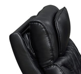 Jazz 37"W Black Leather Aire Transformer Power Reclining Chair with Power Headrest, LED Lights, USB & USB-C Ports, Storage & Cupholders