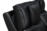 Jazz Black Leather Aire Transformer Power Reclining Sofa, Loveseat & Chair Living Room Set with Power Headrest, Bluetooth Speakers, LED Lights, Wireless Charging Drop-Down Table, USB & USB-C Ports, Storage & Cupholders