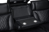 Jazz Black Leather Aire Transformer Power Reclining Sofa, Loveseat & Chair Living Room Set with Power Headrest, Bluetooth Speakers, LED Lights, Wireless Charging Drop-Down Table, USB & USB-C Ports, Storage & Cupholders