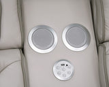 Jazz Ice Leather Aire Transformer Power Reclining Sofa, Loveseat & Chair Living Room Set with Power Headrest, Bluetooth Speakers, LED Lights, Wireless Charging Drop-Down Table, USB & USB-C Ports, Storage & Cupholders