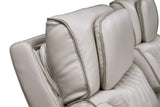 Jazz Ice Leather Aire Transformer Power Reclining Sofa, Loveseat & Chair Living Room Set with Power Headrest, Bluetooth Speakers, LED Lights, Wireless Charging Drop-Down Table, USB & USB-C Ports, Storage & Cupholders