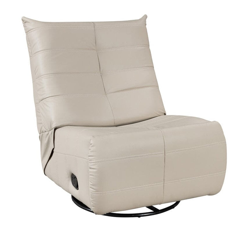 Georgena 31"W Beige PU Leather Swivel Glider Recliner