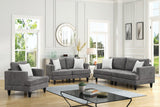 Callaway 80"W Gray Chenille Sofa Loveseat Chair Living Room Set with Throw Pillows