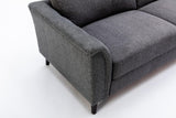 Stanton 80"W Dark Gray Linen Sofa with Tufted Arms