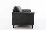Stanton 80"W Dark Gray Linen Sofa with Tufted Arms