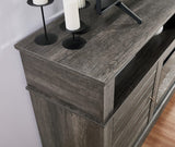 Lucifer 70"W Gray Walnut Finish TV Stand Console with Fireplace and Heater