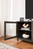 Summit 70"W Gray Walnut Finish TV Stand Console with Fireplace and Heater