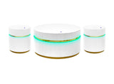 Tavita 3-Piece Round Coffee Table Set with Glass Top and LED Lights