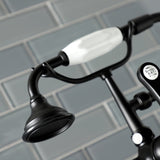 Aqua Vintage Three-Handle 2-Hole Deck-Mount Clawfoot Tub Faucet with Hand Shower