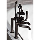 Aqua Vintage Three-Handle 2-Hole Deck-Mount Clawfoot Tub Faucet with Hand Shower