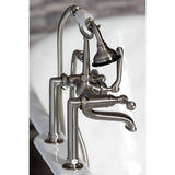 Aqua Vintage Three-Handle 2-Hole Deck-Mount Clawfoot Tub Faucet with Hand Shower