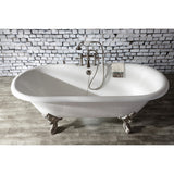 Aqua Vintage Three-Handle 2-Hole Deck-Mount Clawfoot Tub Faucet with Hand Shower