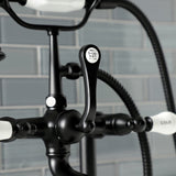 Aqua Vintage Three-Handle 2-Hole Deck-Mount Clawfoot Tub Faucet with Hand Shower