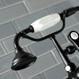 Aqua Vintage Three-Handle 2-Hole Deck-Mount Clawfoot Tub Faucet with Hand Shower