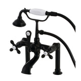 Aqua Vintage Three-Handle 2-Hole Deck-Mount Clawfoot Tub Faucet with Hand Shower