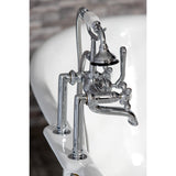 Aqua Vintage Three-Handle 2-Hole Deck-Mount Clawfoot Tub Faucet with Hand Shower