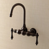 Aqua Vintage Two-Handle 2-Hole Tub Wall Mount Clawfoot Tub Faucet