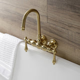 Aqua Vintage Two-Handle 2-Hole Tub Wall Mount Clawfoot Tub Faucet