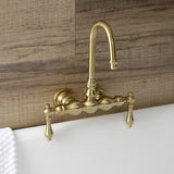 Aqua Vintage Two-Handle 2-Hole Tub Wall Mount Clawfoot Tub Faucet
