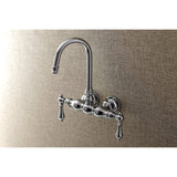 Aqua Vintage Two-Handle 2-Hole Tub Wall Mount Clawfoot Tub Faucet