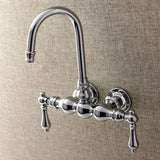Aqua Vintage Two-Handle 2-Hole Tub Wall Mount Clawfoot Tub Faucet