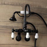 Aqua Vintage Three-Handle 2-Hole Tub Wall Mount Clawfoot Tub Faucet with Hand Shower