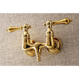Aqua Vintage Two-Handle 2-Hole Tub Wall Mount Clawfoot Tub Faucet