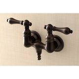 Aqua Vintage Two-Handle 2-Hole Tub Wall Mount Clawfoot Tub Faucet