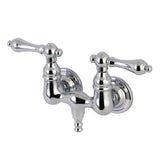 Aqua Vintage Two-Handle 2-Hole Tub Wall Mount Clawfoot Tub Faucet