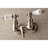 Aqua Vintage Two-Handle 2-Hole Tub Wall Mount Clawfoot Tub Faucet
